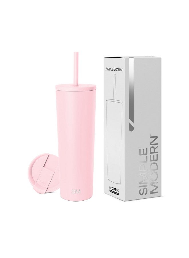 Simple Modern Simple Modern Insulated Tumbler with Lid and Straw | Iced Coffee Cup Reusable Stainless Steel Water Bottle Travel Mug | Gifts for Women Men Her Him | Classic Collection | 28oz | Blush - Image 1