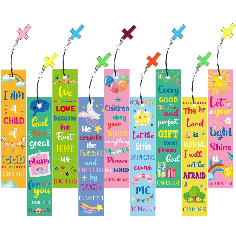 Zonon 18 Pcs Christian Bookmarks for Kids Christmas Bible Verses Religious Gift Scripture Inspirational Quotes Bookmarks Page Markers Supplies Sunday School Gifts Church Supplies for Teacher - Image 1