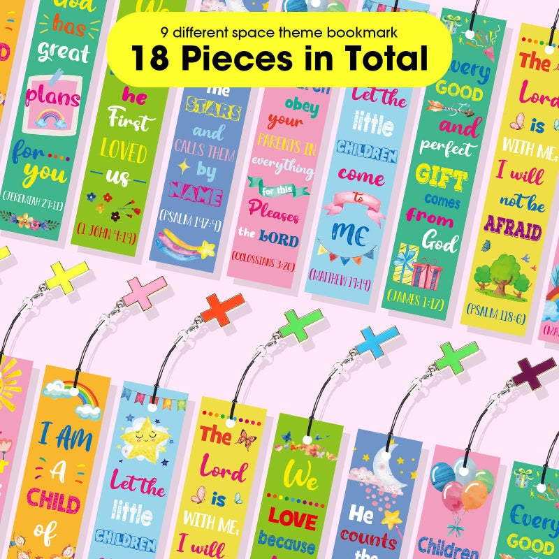 Zonon 18 Pcs Christian Bookmarks for Kids Christmas Bible Verses Religious Gift Scripture Inspirational Quotes Bookmarks Page Markers Supplies Sunday School Gifts Church Supplies for Teacher - Image 3