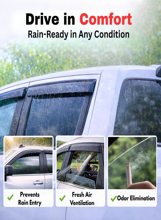 KPY Window Visors Compatible with Jeep Wrangler JK 2-Door 2007-2018, 2PC Rain Guard Side Vent Deflectors Tape-On Style, 2007 2008 2009 2010 2011 2012 2013 2014 2015 2016 2017 2018 - Image 4