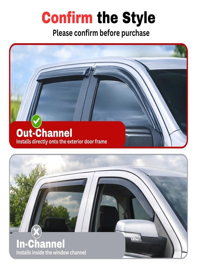 KPY Window Visors Compatible with Jeep Wrangler JK 2-Door 2007-2018, 2PC Rain Guard Side Vent Deflectors Tape-On Style, 2007 2008 2009 2010 2011 2012 2013 2014 2015 2016 2017 2018 - Image 3