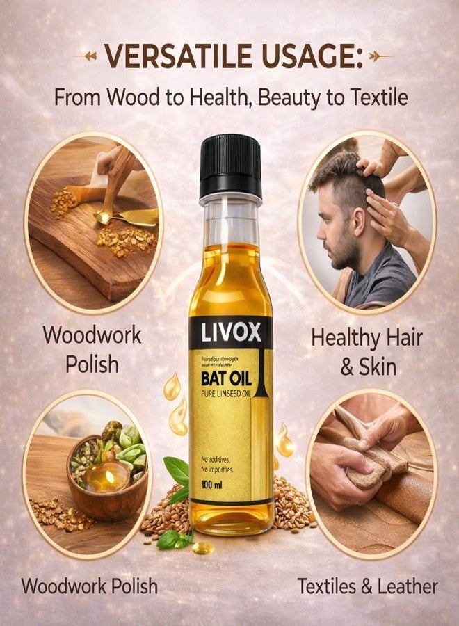 LIVOX Cricket Bat Grip Anti Slip with Linseed Bat Oil 100ml | Better Control & Bat Protection - Image 5