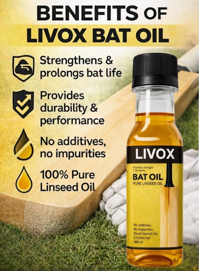 LIVOX Cricket Bat Grip Anti Slip with Linseed Bat Oil 100ml | Better Control & Bat Protection - Image 2