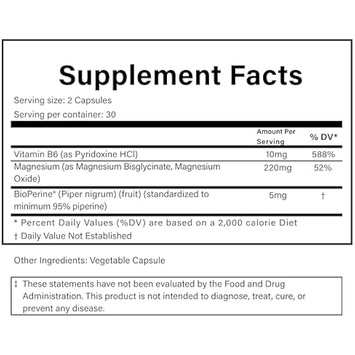 PURE® Magnesium+ High Absorption Supplement - 220mg Elemental Magnesium Bisglycinate Complex - 60 Capsules, 30 Servings - Vitamin B6 & BioPerine® for Maximum Uptake - Muscle, Sleep & Nerve Support - Image 5
