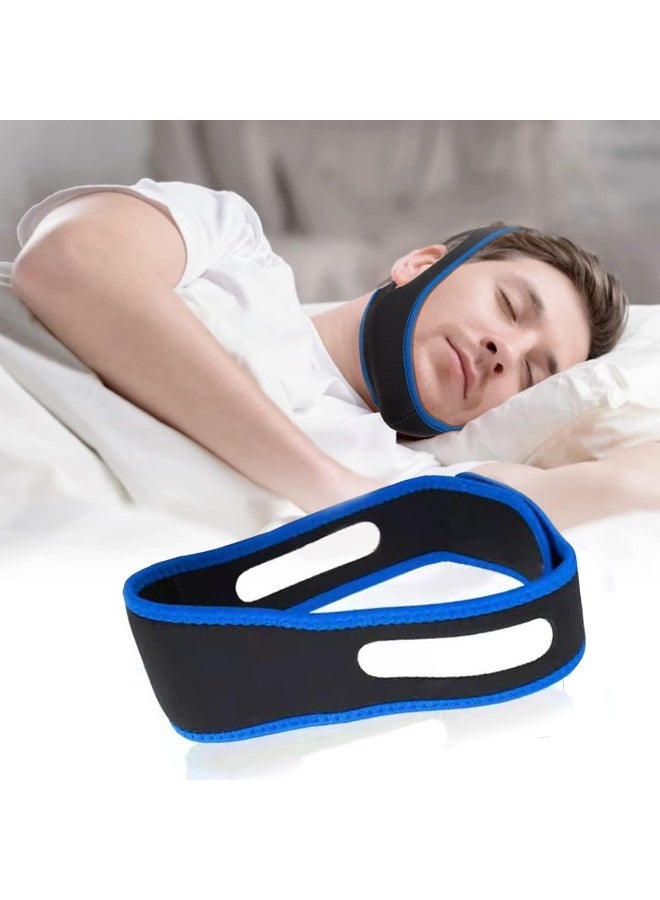 حزام الذقن المضاد للشخير – جهاز إيقاف الشخير للرجال والنساء – حزام ذقن متوافق مع أجهزة CPAP لمتنفسي الفم – حل مريح لتحسين جودة النوم - Image 1