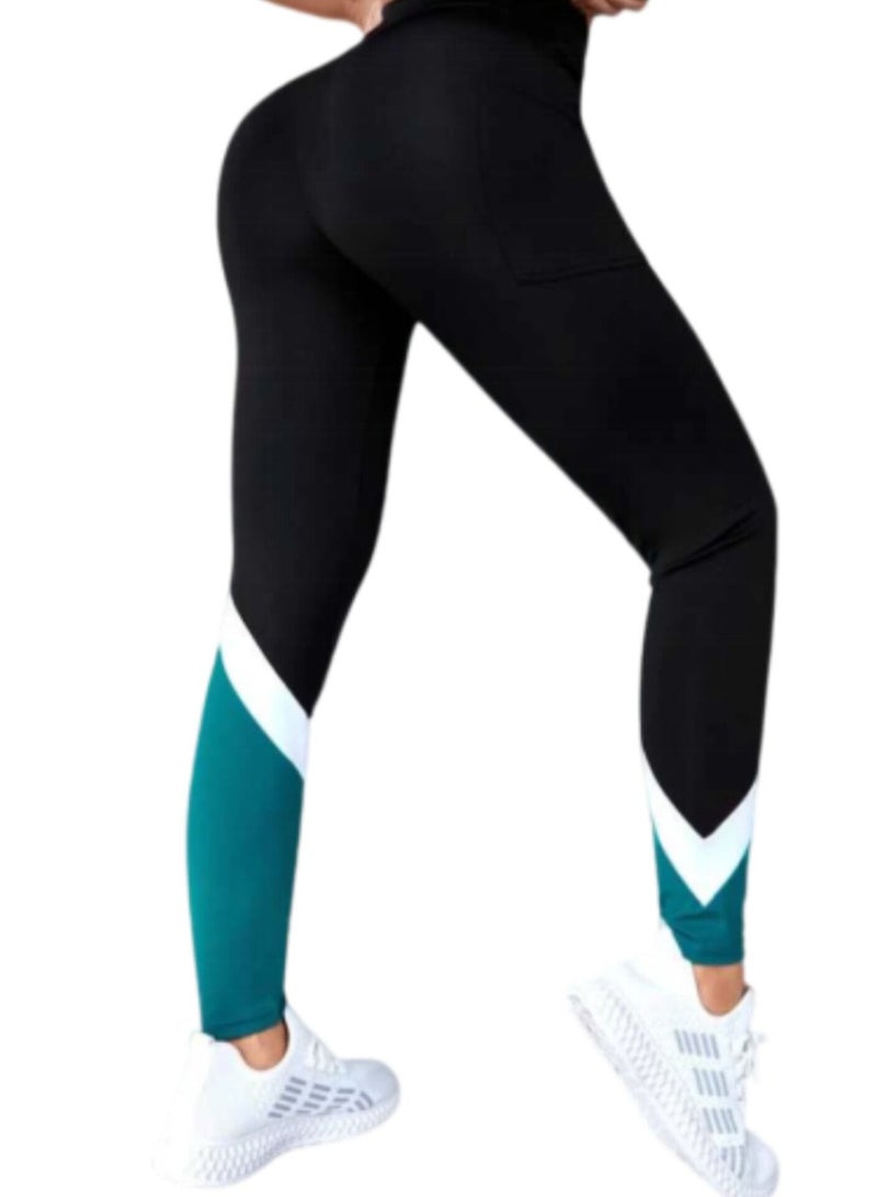 Sports Leggings With Matching Color Combination  - Image 4