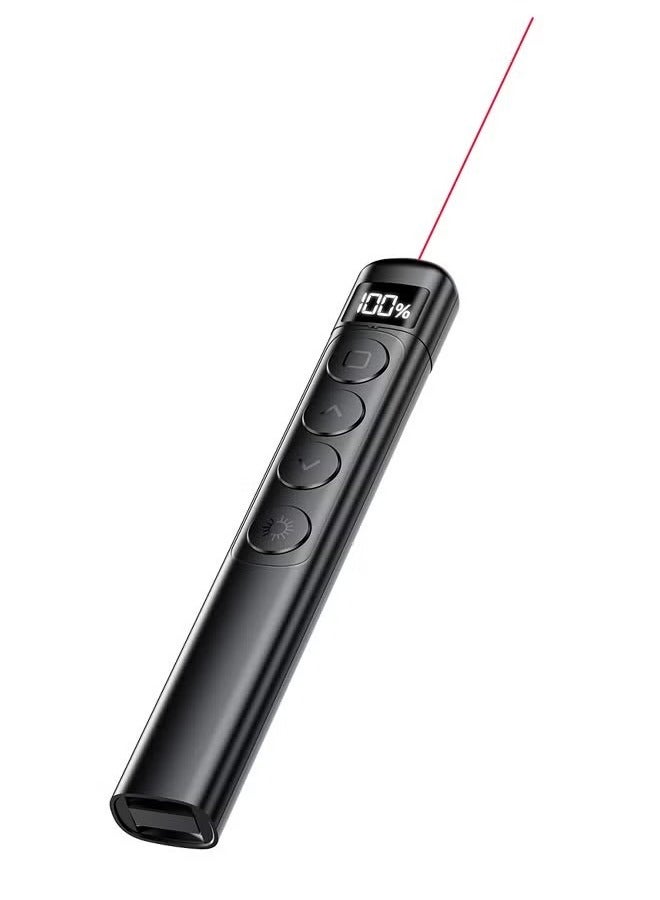 Wireless Presenter Remote with Digital Screen,USB Power Rechargeable Presentation Clicker for Keynote/PPT/Mac/PC/Laptop,Volume Control,Built-In Rechargeable Battery - Image 1
