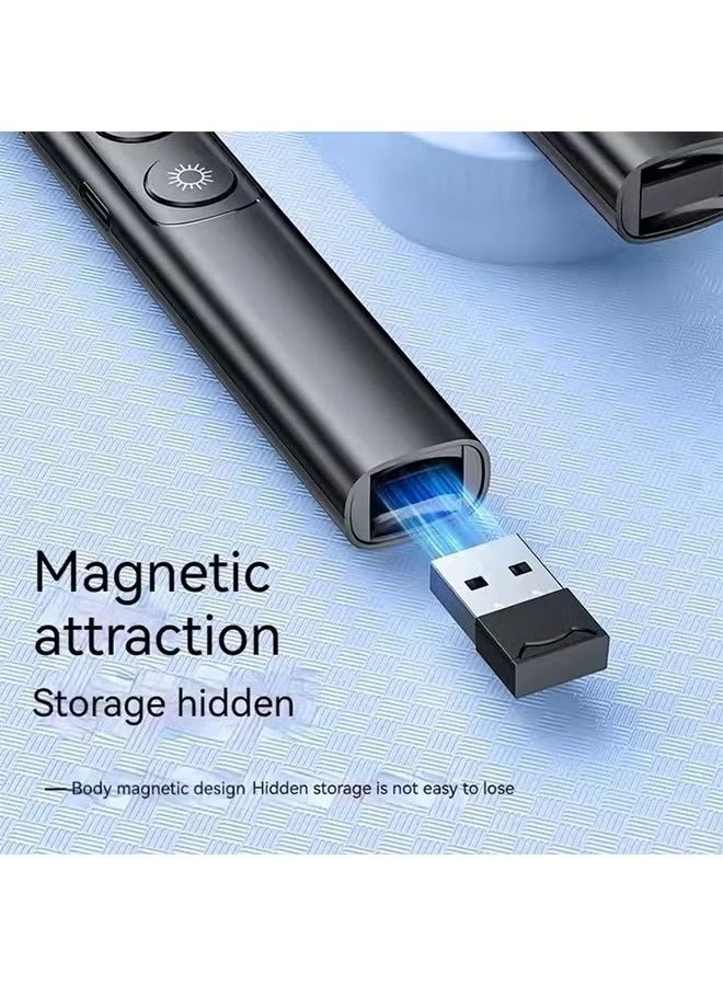 Wireless Presenter Remote with Digital Screen,USB Power Rechargeable Presentation Clicker for Keynote/PPT/Mac/PC/Laptop,Volume Control,Built-In Rechargeable Battery - Image 5