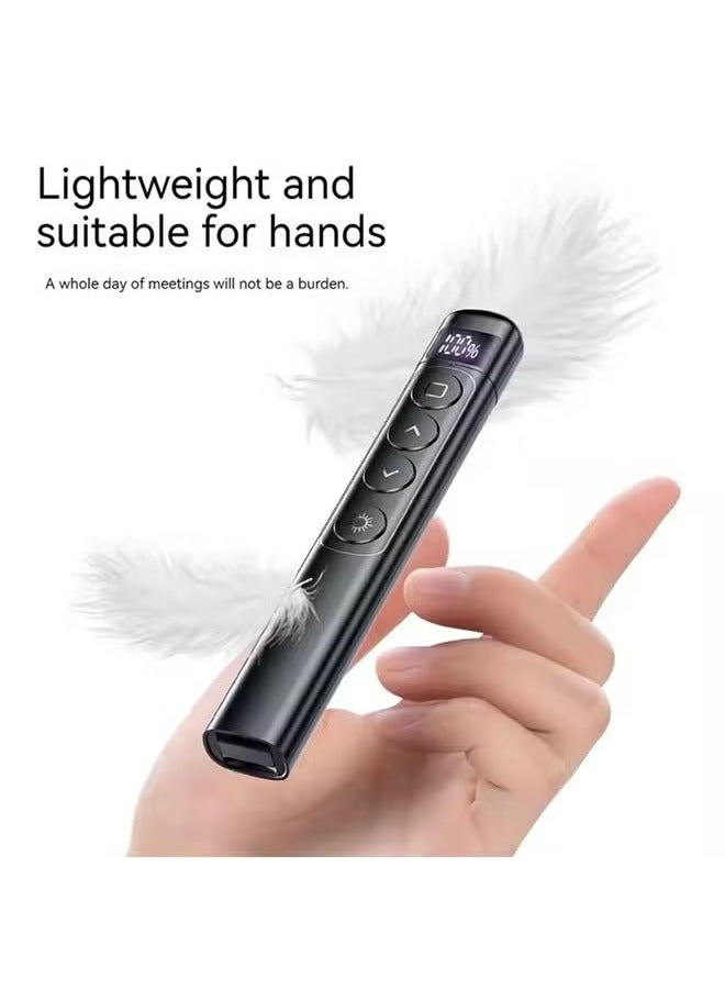 Wireless Presenter Remote with Digital Screen,USB Power Rechargeable Presentation Clicker for Keynote/PPT/Mac/PC/Laptop,Volume Control,Built-In Rechargeable Battery - Image 4