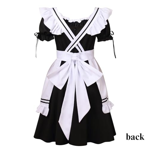 AGCOAH Anime Cosplay French Maid Costumes for Women Apron Fancy Dress 9PCS Set(L) - Image 5