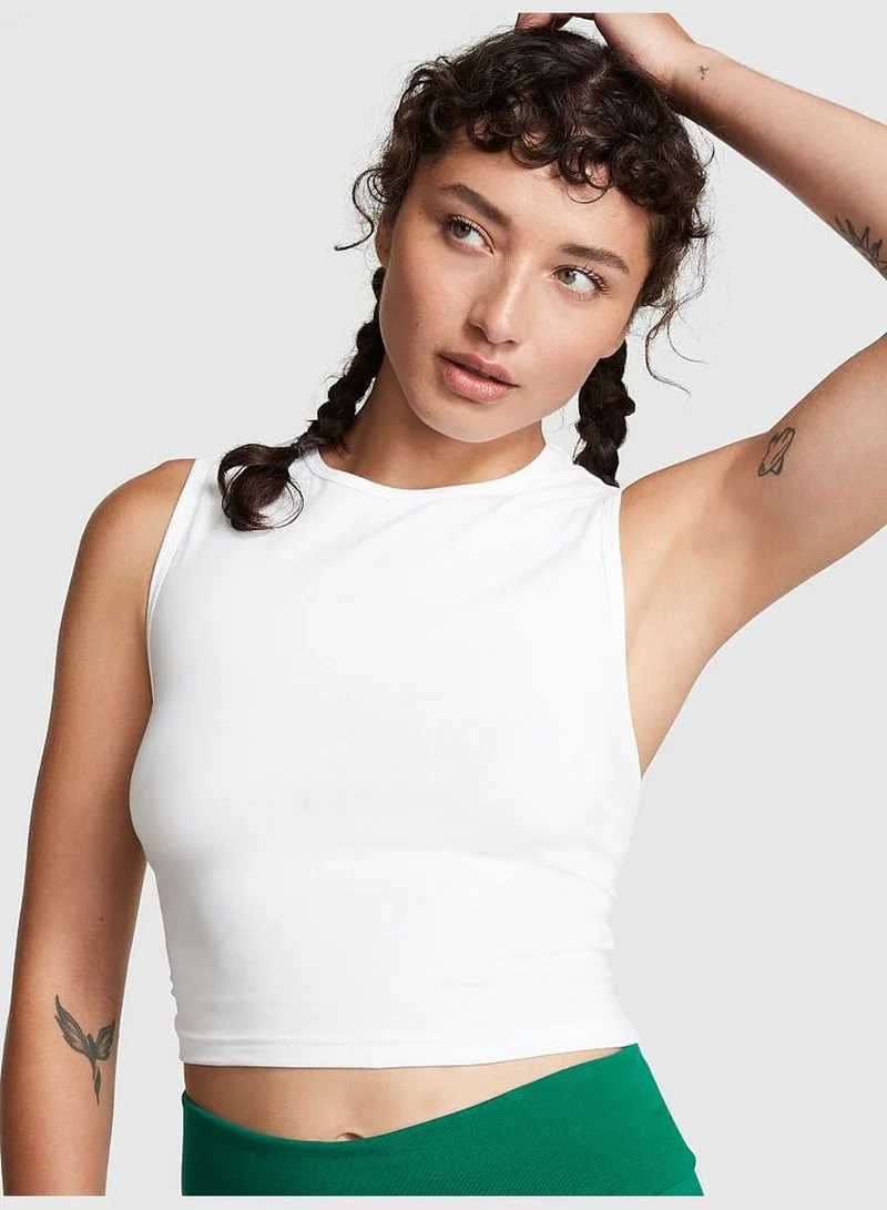 Victoria's Secret Cotton Ruched Crop Tank Top