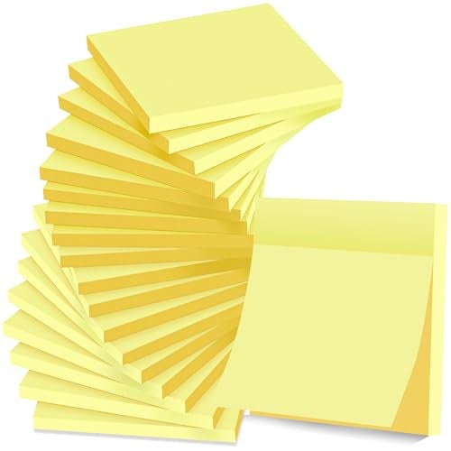 vipstar (18 Pack) Sticky Notes 3x3 in Yellow, Strong Adhesive, Clean Removal, Recyclable, Self-Stick Pads, Easy to Post for Home, Office, Notebook - Image 1