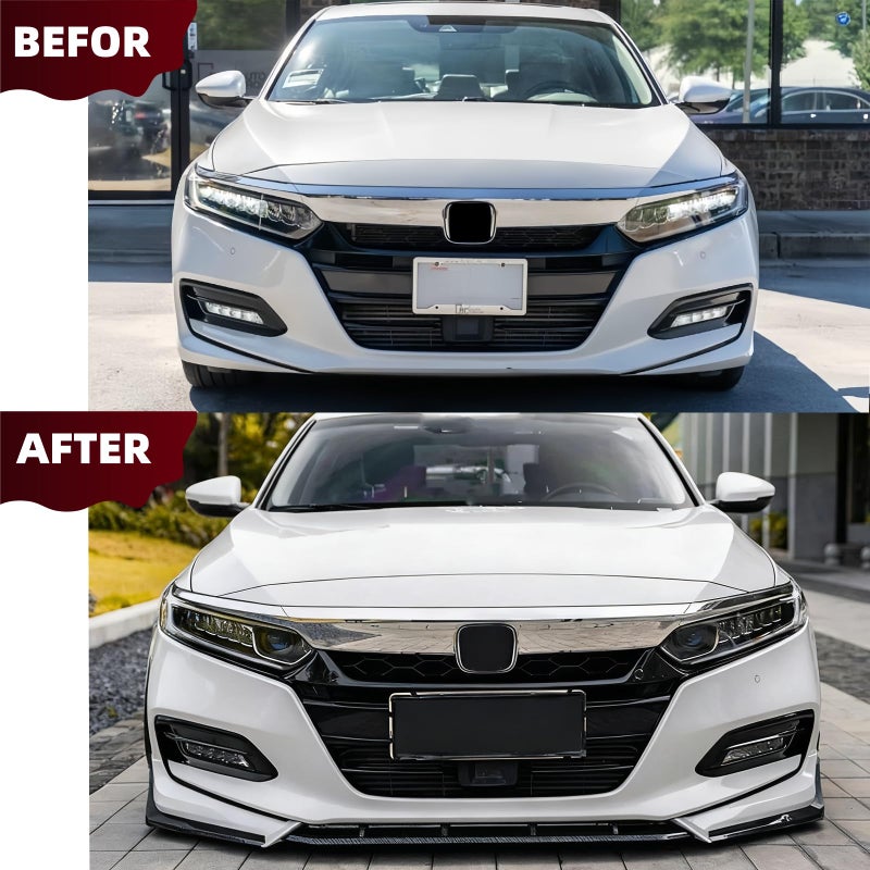 skkyoro Front Bumper Lip for Honda Accord 2018 2019 2020 ACR Style 5Pcs Lower Chin Bumper Spoiler Splitter Protection Body Kit (Pearl White+Black) - Image 3