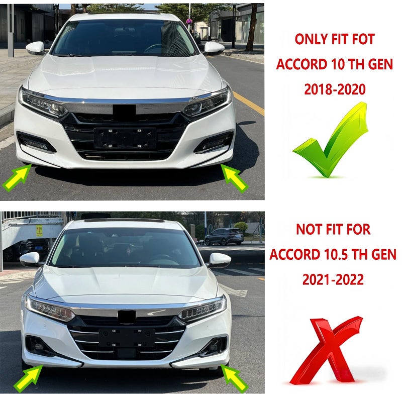 skkyoro Front Bumper Lip for Honda Accord 2018 2019 2020 ACR Style 5Pcs Lower Chin Bumper Spoiler Splitter Protection Body Kit (Pearl White+Black) - Image 2