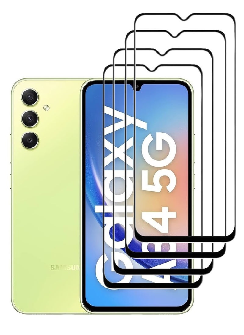 AINA 4 Pieces Tempered Glass Screen Protector 5D Designed For Samsung Galaxy A34 5G Full Glue Edge to Edge Full Screen Coverage And Bubble Free - Image 1