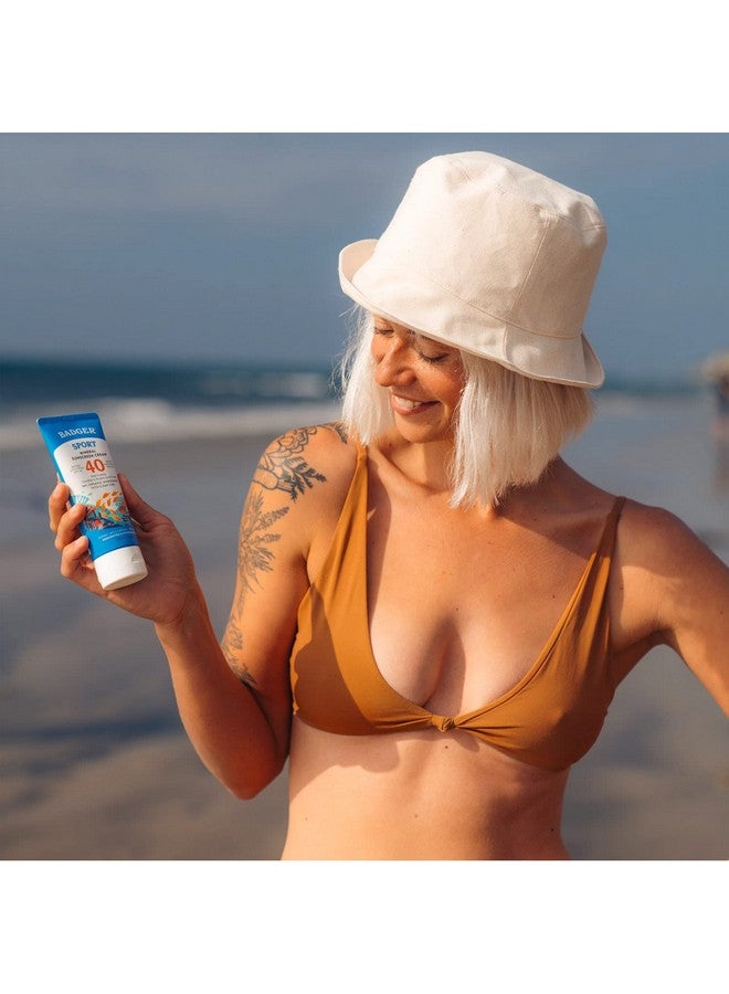 Badger Reef Safe Sunscreen, Spf 40 Sport Mineral Sunscreen, 98% Organic Sunscreen Ingredients, Broad Spectrum, Water Resistant, Zinc Oxide Sunscreen, Unscented, 2.9 Fl Oz (2 Pack) - Image 4