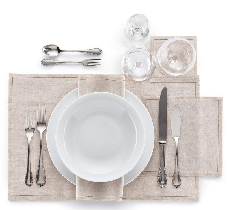 MY DRAP Linen Cocktail Napkins, Natural, 50 Units - Image 3