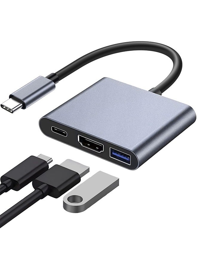 Tersely [3 in 1] USB C Hub,Type C to HDMI Adapter 4K@30Hz, Hub with 100W USB C PD Charging, 4K HDMI & USB 3.0 Port Type C HDMI Hub for iPad 2024,MacBook iPhone 16 Pro/Pro Max,Surface,S24,Pixel 9  - Image 1