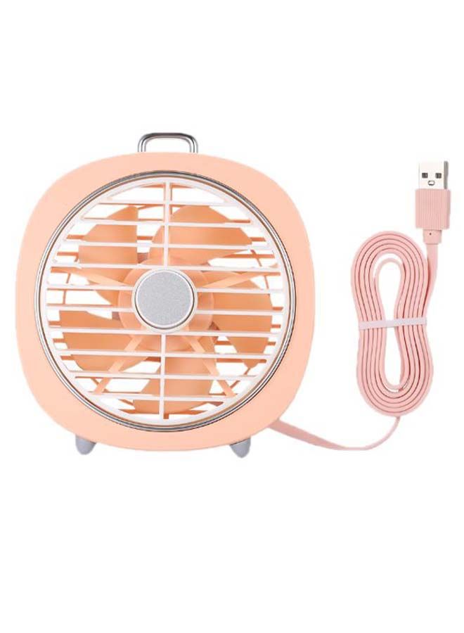NIBEMINENT Mini Portable USB Rechargeable Table Fan With Rotating Cover 25974 Light Pink