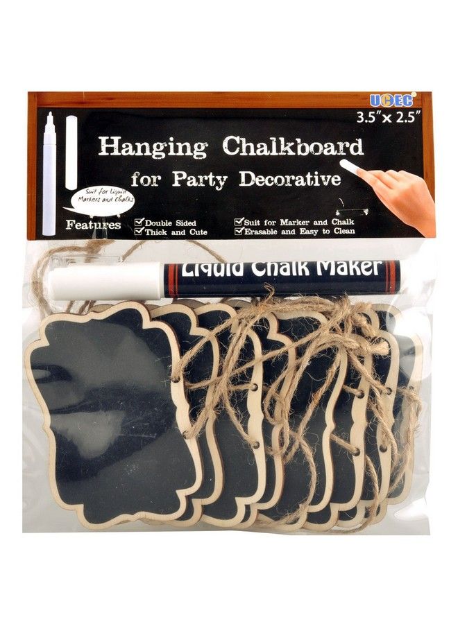 UCEC Mini Erasable Chalkboardsdouble Sided Blackboard With Hanging Stringsuit For Markers&Chalks For Message Board Signsfood Labelswedding Partiespack Of 12. - Image 2