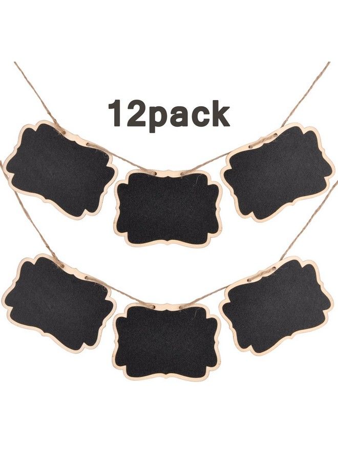 UCEC Mini Erasable Chalkboardsdouble Sided Blackboard With Hanging Stringsuit For Markers&Chalks For Message Board Signsfood Labelswedding Partiespack Of 12. - Image 4