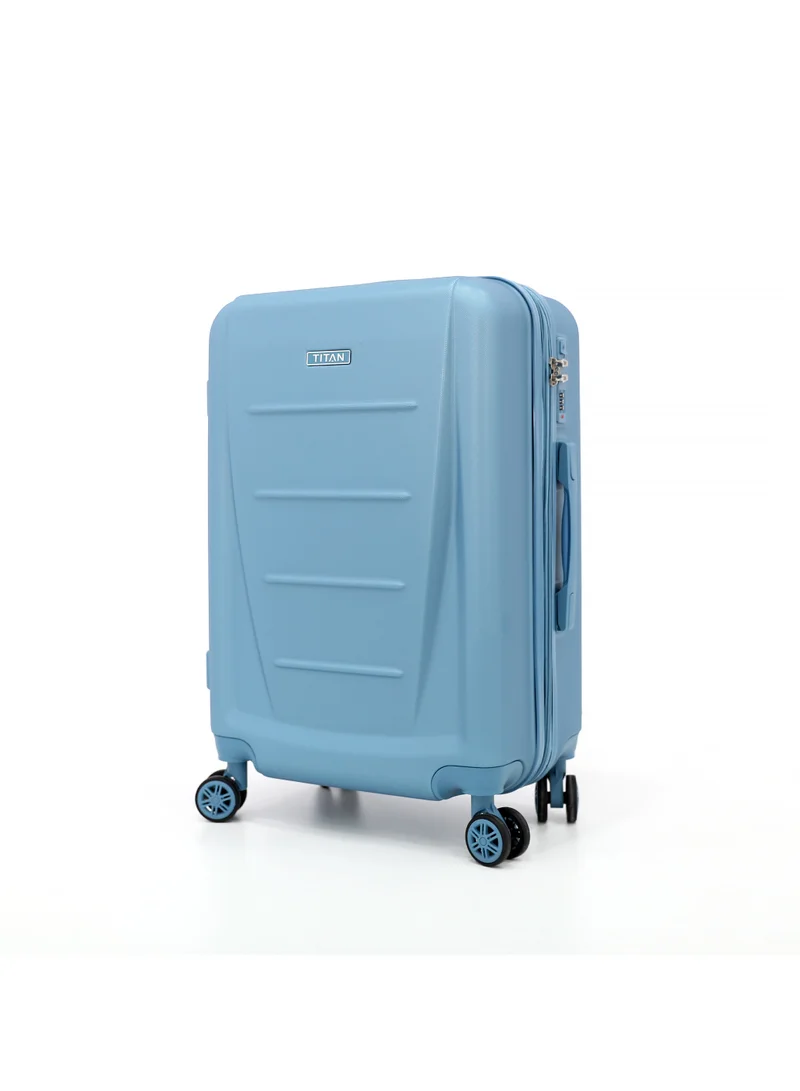 تيتان Hardside Luggage Trolley Bag 3 Pieces Set,Blue (S-20",M-24",L-28")
