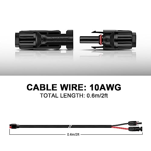 iGreely Connector Solar Panel Cable Kits for Solar Panel RV Marine Boat Portable Solar Generator Power Station 10AWG 60cm/2ft - Image 3