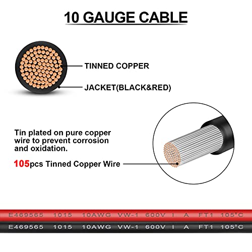 iGreely Connector Solar Panel Cable Kits for Solar Panel RV Marine Boat Portable Solar Generator Power Station 10AWG 60cm/2ft - Image 4