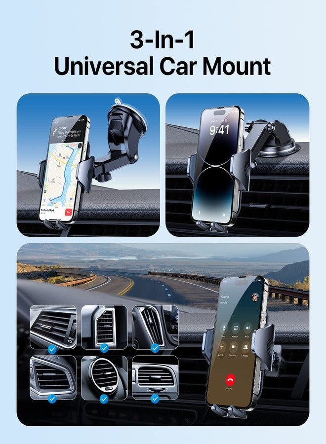 andobil Car Phone Mount [Ultra Stable & Big Phones Friendly] Cell Phone Holders for Your Car Dashboard Windshield Vent Truck, Car Phone Holder Mount for iPhone 16 15 14 13 12 Pro Max Samsung S24 S23 - Image 2