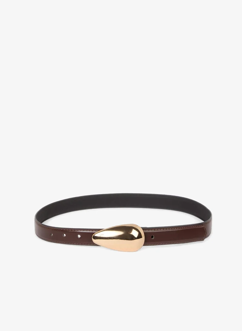 Woman Rectangle Clasp Faux Leather
