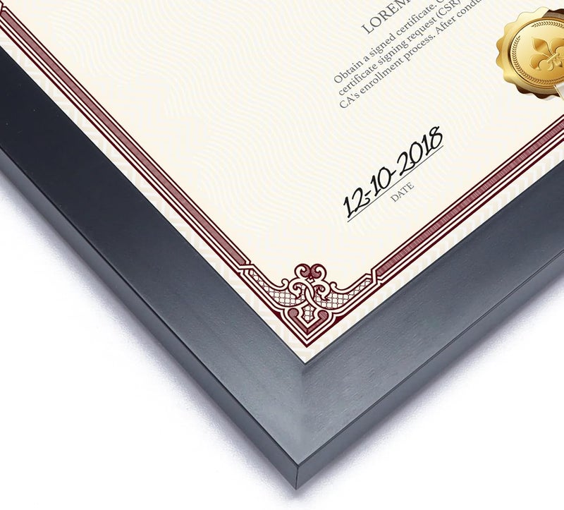 Lavezee 8.5x11 Picture Frame - Black Certificate Frame with High-Gloss Finish & HD PS Front Display 8.5 by 11 Diploma/Award/Document/Photo, Horizontal/Vertical for Wall/Tabletop - Image 5