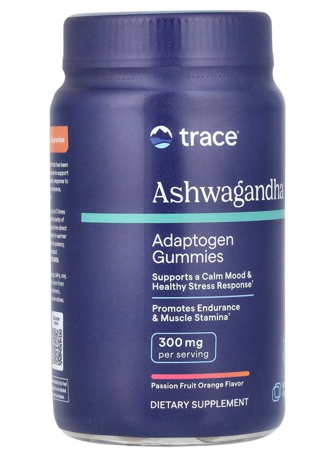 TRACE Ashwagandha Adaptogen Gummies Passion Fruit Orange 60 Gummies - Image 2