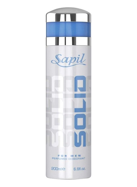 Sapil Solid Perfumed Deodorant Spray for Him - 200 ml (Solid Blue)
