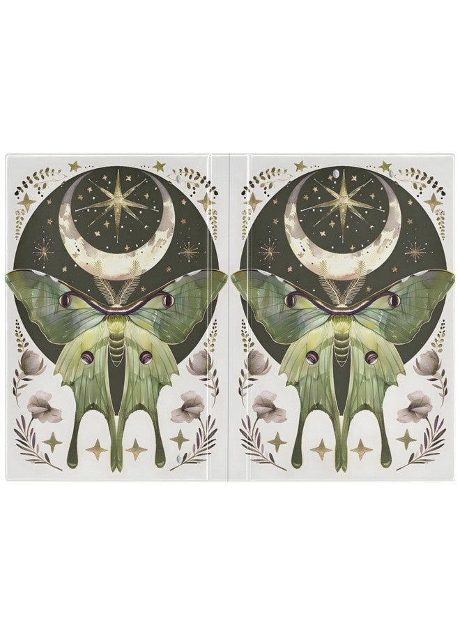 BOENLE 3 Ring Binder Moth Moon Art 1.5" Round Ring Binders View Binder with 200 Sheet for Women Men Office Kids School Supplies, 1 Pack - Image 2