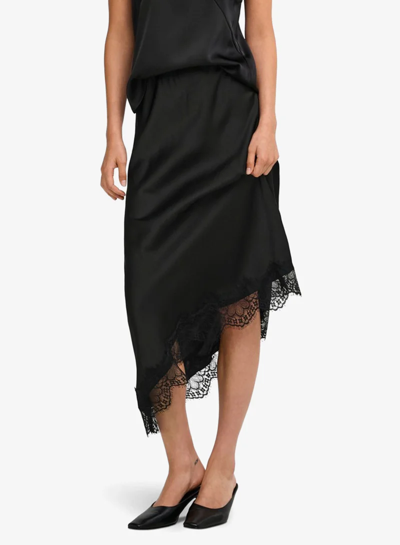 Onlfaraya Asymmetric Lace Woven Skirt