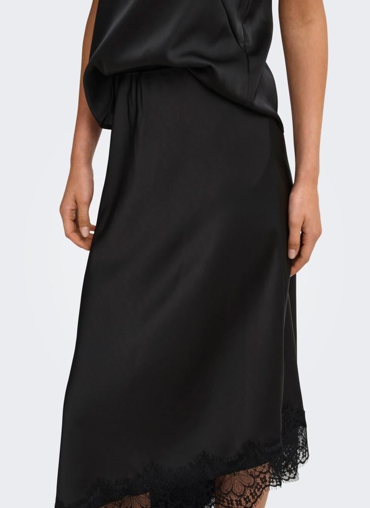 ONLY Onlfaraya Asymmetric Lace Woven Skirt - Image 3