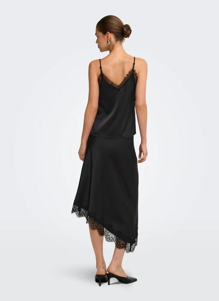 Only Onlfaraya Asymmetric Lace Woven Skirt