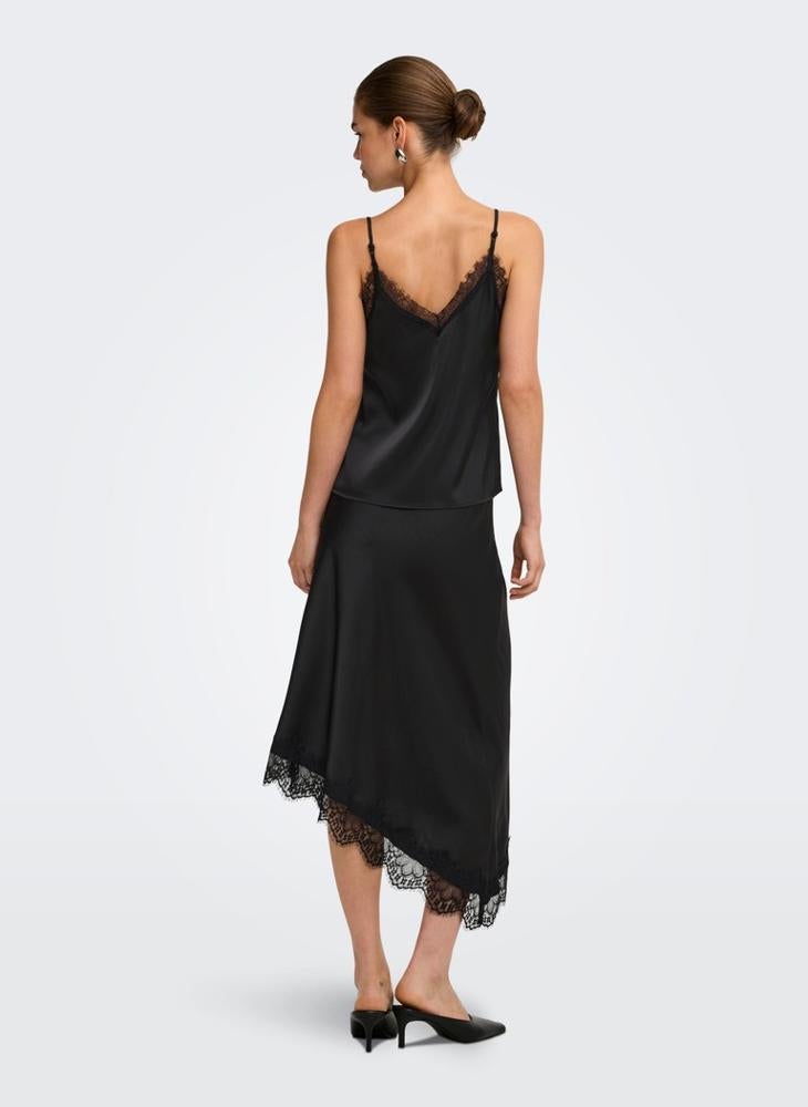 ONLY Onlfaraya Asymmetric Lace Woven Skirt - Image 2