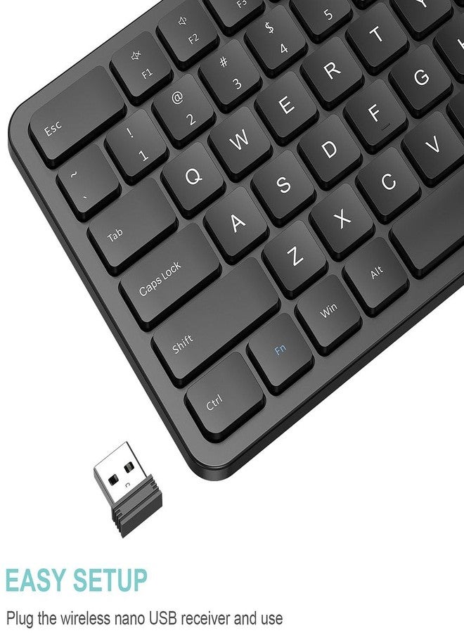 Arteck 2.4G USB Wireless Keyboard Ultra Slim Full Size Keyboard with Numeric Keypad and Media Hotkey for Computer/Desktop/PC/Laptop/Surface/Smart TV and Windows 11/10 - Image 2