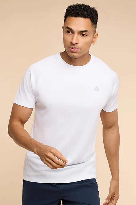 أر أند بي Logo Detail Active T-Shirt with Crew Neck and Raglan Sleeves