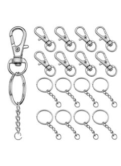 Oubaka 150Pcs Swivel Snap Hook Set Stainless Steel Split Key Rings With Chain And Jump Rings Bulk For Keychain Lanyard Crafts Supplies  - Image 1