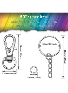 Oubaka 150Pcs Swivel Snap Hook Set Stainless Steel Split Key Rings With Chain And Jump Rings Bulk For Keychain Lanyard Crafts Supplies  - Image 5