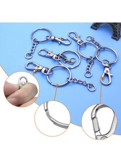 Oubaka 150Pcs Swivel Snap Hook Set Stainless Steel Split Key Rings With Chain And Jump Rings Bulk For Keychain Lanyard Crafts Supplies  - Image 4