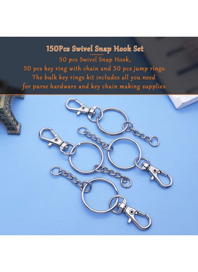 150Pcs Swivel Snap Hook Set Stainless Steel Split Key Rings With Chain And Jump Rings Bulk For Keychain Lanyard Crafts Supplies - pzsku/ZA8A2A9322ECA430A9C43Z/45/_/1699340669/0359b003-fe9f-40d9-81a3-8e45b5b5d68c