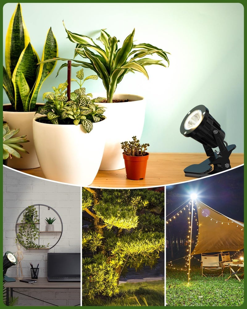 7W LED Spot Lights Outdoor with Clip Plug in Spotlight Clip On Lamp Clamp Spot Lights, IP65 Water Resistant Outdoor/Indoor Plant Uplighter Adjustable Landscape Lights Warm White 3000K - Image 4