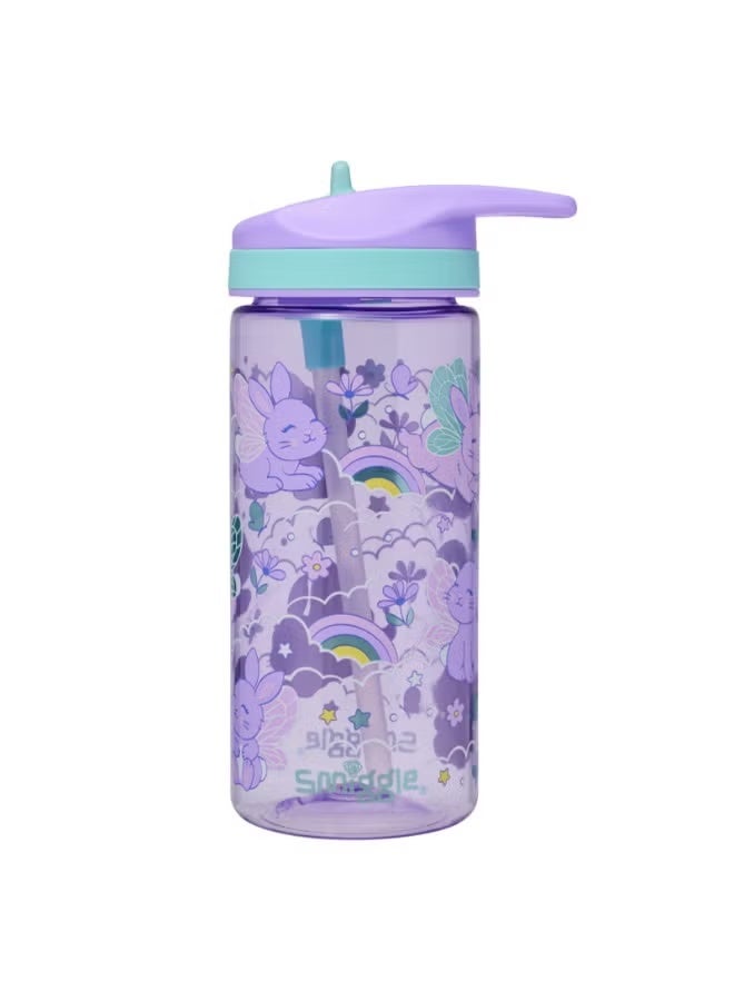 Smiggle Large Capacity Kids Water Bottle 440ML, One-Touch Flip Lid Leakproof Children Drinking Flask - Image 1