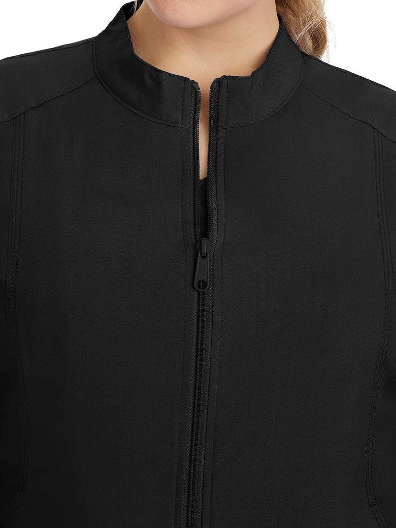 Healing Hands Scrub Jacket for Women 2 Pocket Purple Label Scrubs 5038 Dakota Zip up Womens Jacket Black M - Image 5