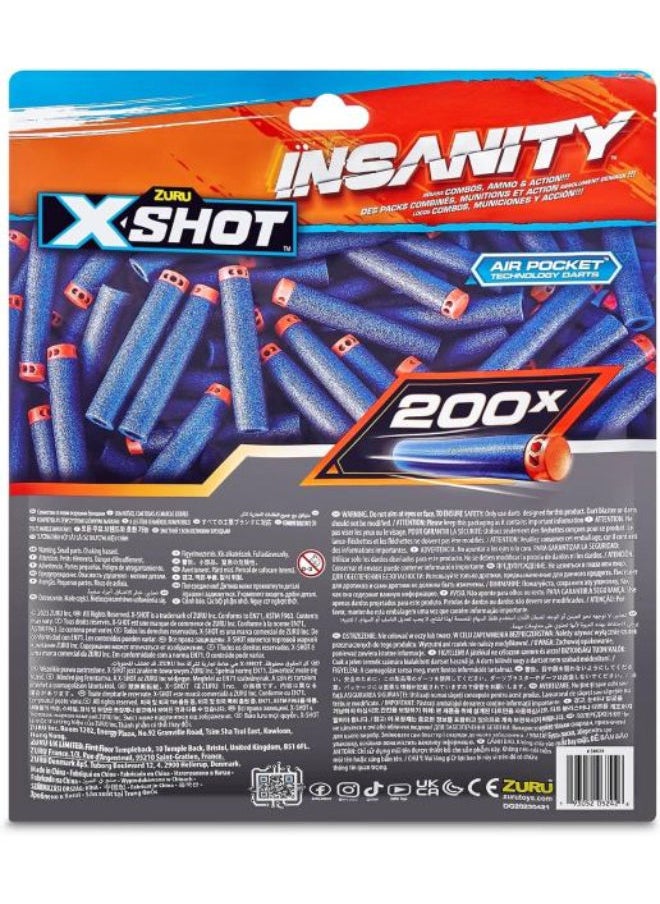 ZURU X-Shot 200 Darts Pack Refil Insanity Xs-36624  - Image 3