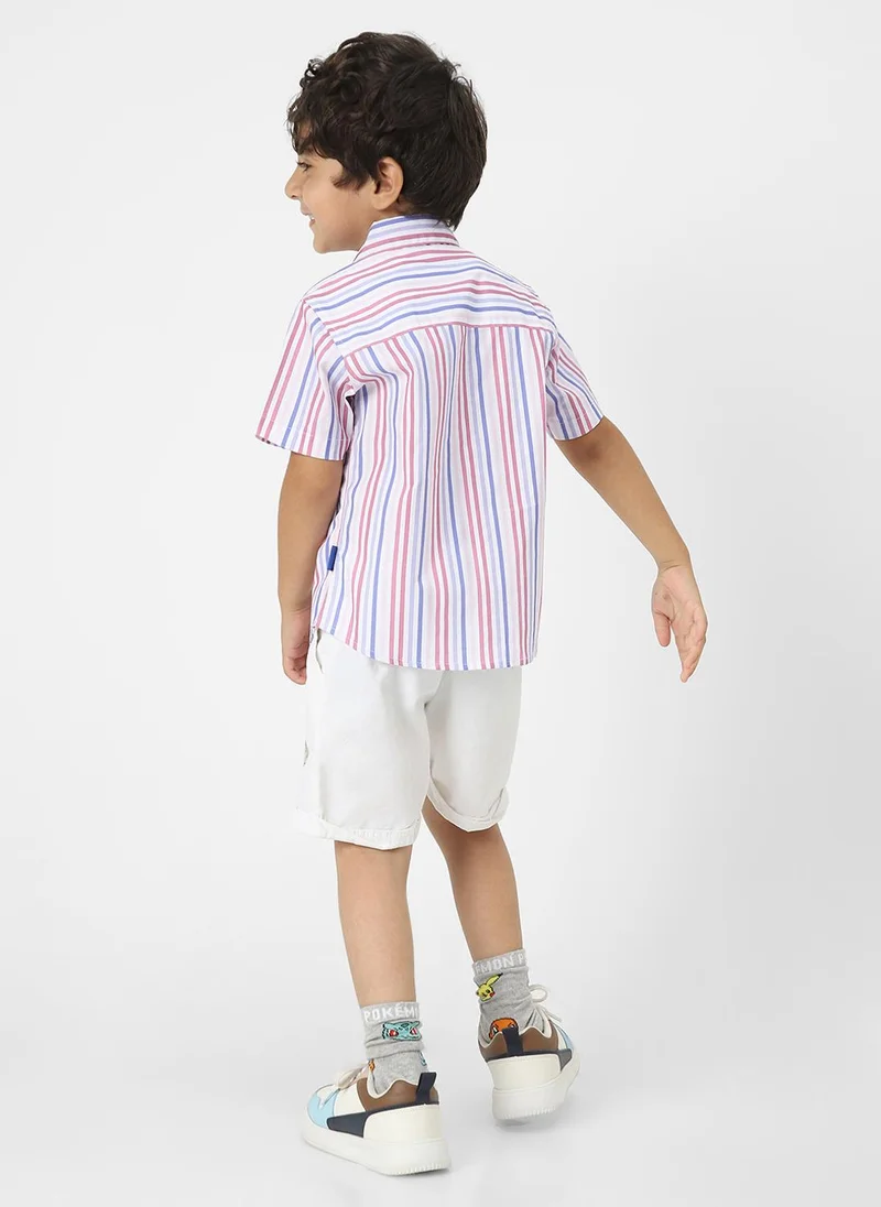 Nautinati  Nautinati Boys' Stripe Embroidered Shirt and Shorts  | Best Price UAE