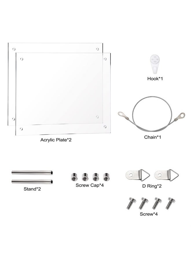 BTSKY - 5x7 inch Clear Acrylic Photo Frame - Tabletop/Hanging Picture Frame with Holder and Hanging Rope, Thick Frameless Block Display Stand - Image 1